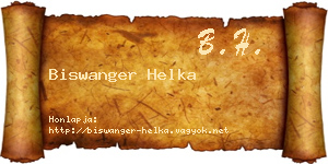 Biswanger Helka névjegykártya